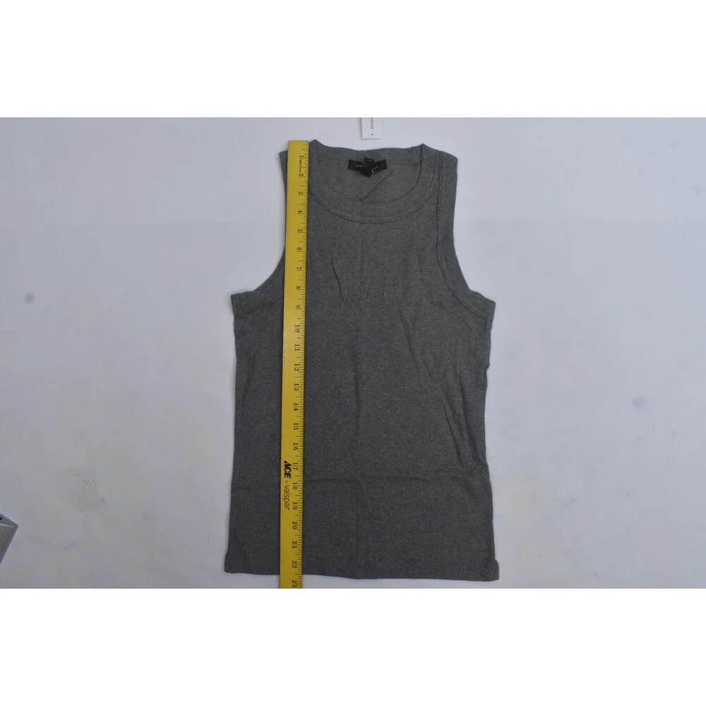 Banana Republic Tank Top Mens Small Gray Ribbed Cotton Jersey Undershirt Stretch